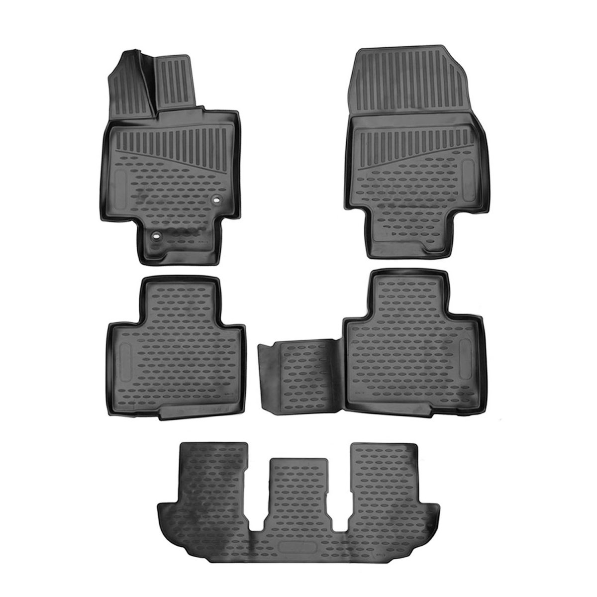 Toyota Highlander Floor Mats - Omac - Rubber TPE - Black - 2020-2025 Toyota Highlander Floor Mats - Omac - Rubber TPE - Black - 2020-2025